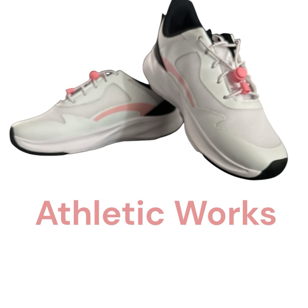 Athletic Works Kids Sneakers - White with Pink Accents